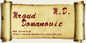 Mrgud Domanović vizit kartica
